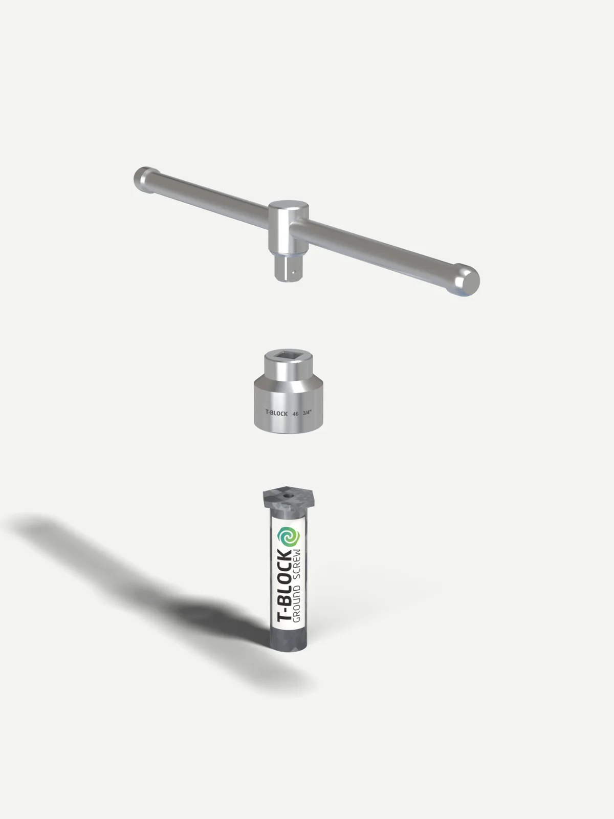 Kit manico T 3/4" + bussola 46, come si accoppia (esploso)